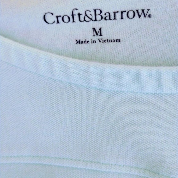 CROFT & BARROW 3/4 Sleeve Soft Knit Top Womens Size M Scoop Neck Blue Pullover - Picture 2 of 8